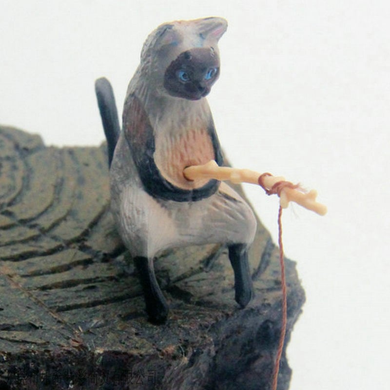 ⏰LAST DAY 49% OFF🔥 Hand-Painted Mini Cat Desk Figurines – Set of 5 Cute Cartoon Kitty Companions