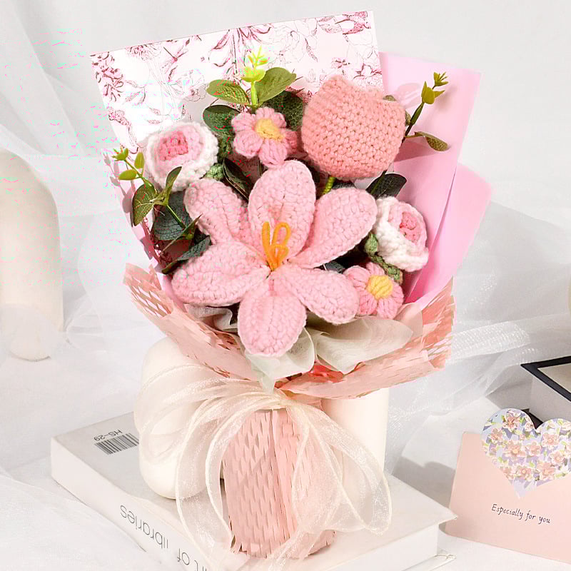 🔥49% OFF🌸 Handmade Crochet Flower Bouquet – Timeless Beauty That Never Fades! 🌷