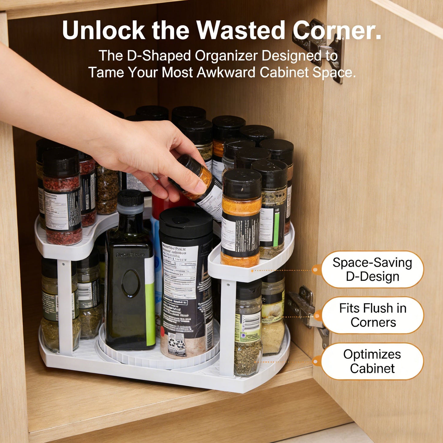 🔄 Dual Spin Lazy Susan Organizer