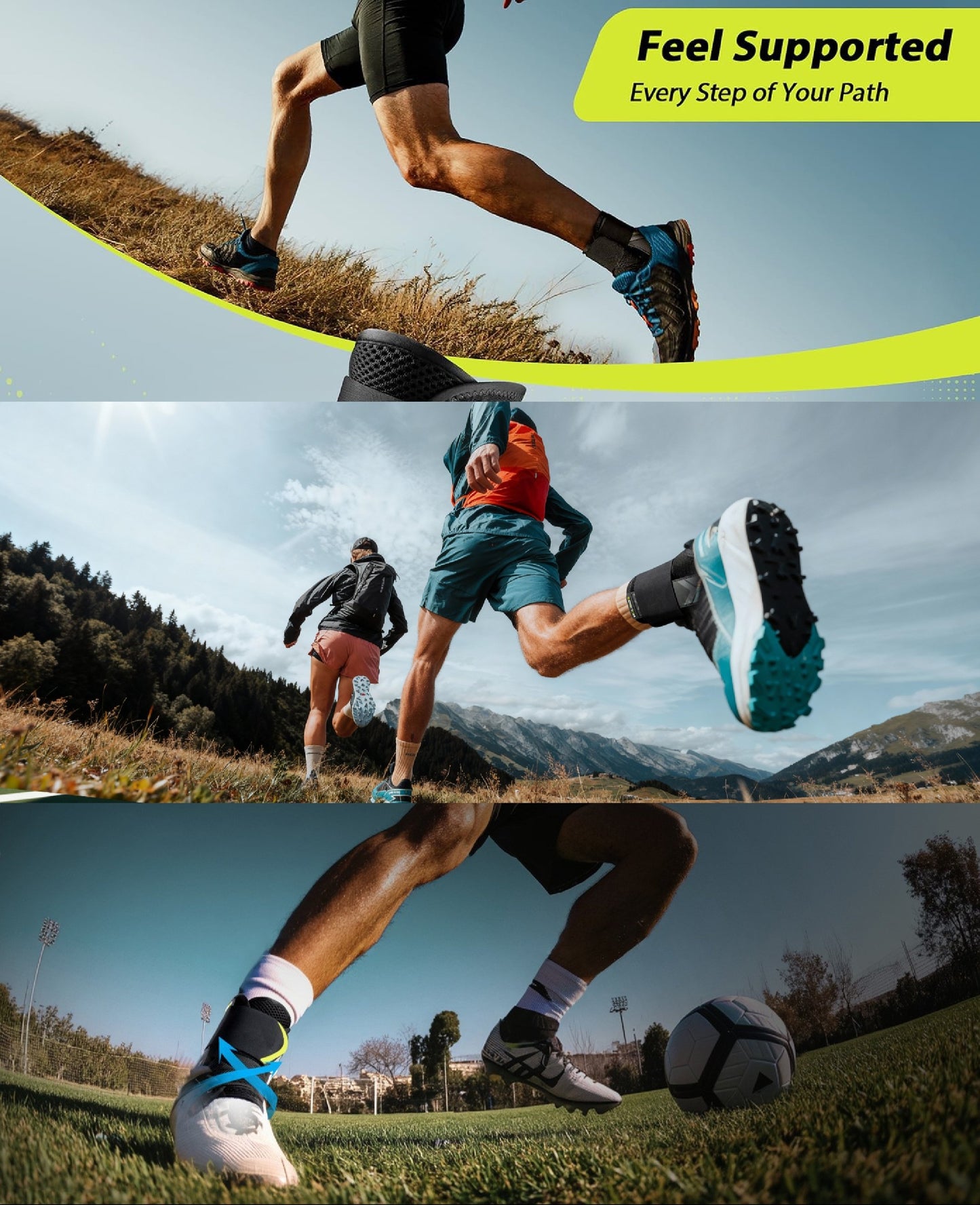 🔥Instant-Fit Ankle Support Brace – Side Stabilized, No Slip🎯