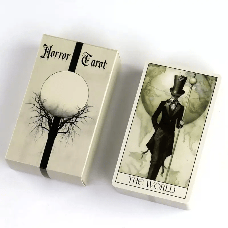🔥Last Day 49% OFF - 🖤Horror Tarot Card Deck: Spooky, Stylish 78-Card Set 🎴👻