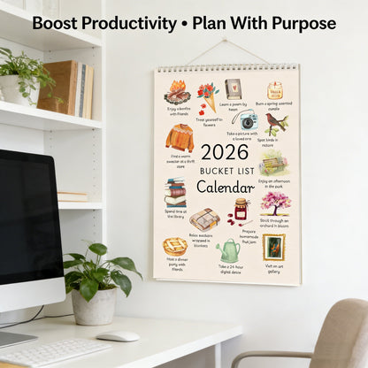 📅2026 Bucket List Spiral Calendar: Slow Down & Savor the Seasons