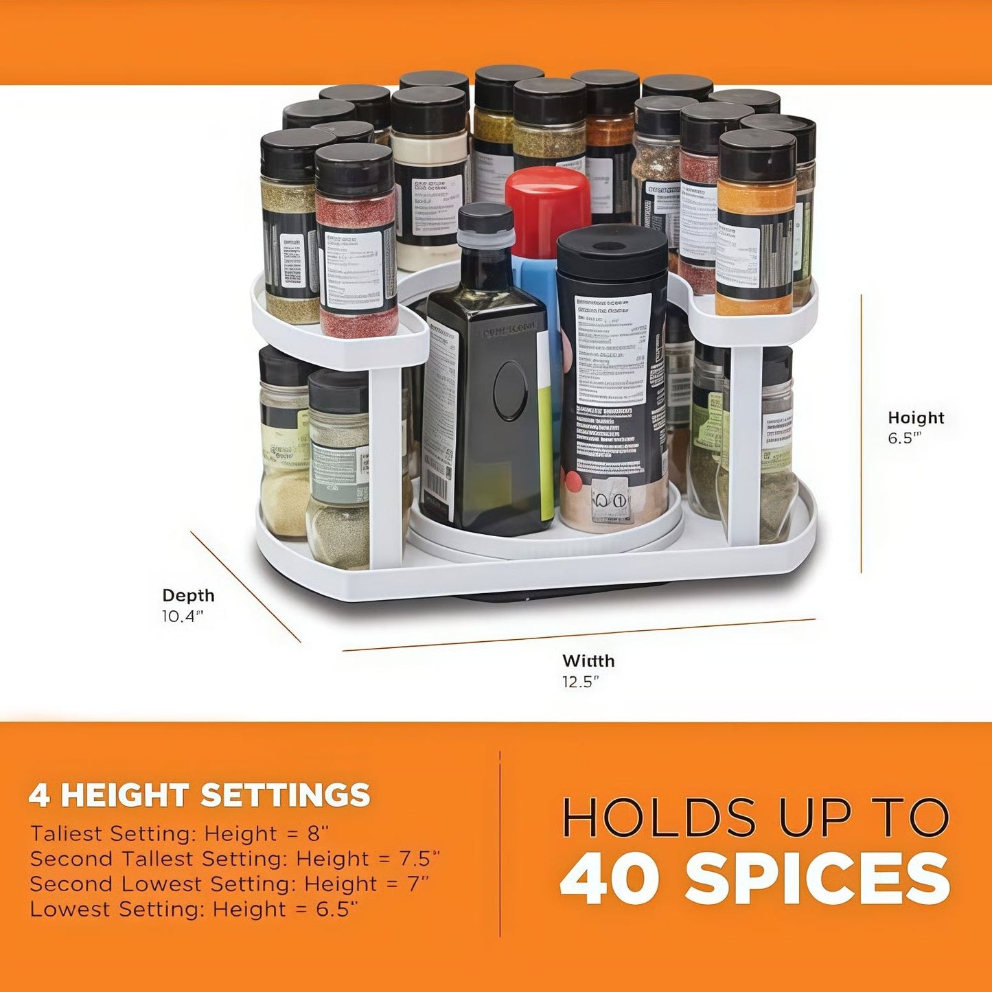 🔄 Dual Spin Lazy Susan Organizer