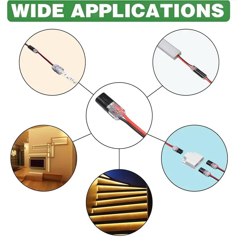 🔥LAST DAY 49% OFF - 🛠️💥Double-Wire Plug-in Connector Led Light Strip Connectors 2 Pin