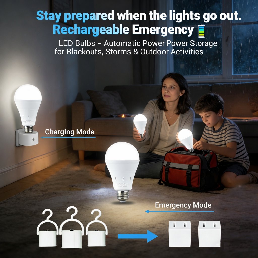 🔥Hot Sale 50% off-3-Pack / 6-Pack Rechargeable Emergency Light Bulbs 💡