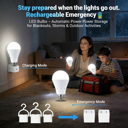 🔥Hot Sale 50% off-3-Pack / 6-Pack Rechargeable Emergency Light Bulbs 💡