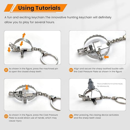 🔥LAST DAY 60% OFF -💥MINI Bear Trap Keychain That Works Fun Trick Mouse Trap