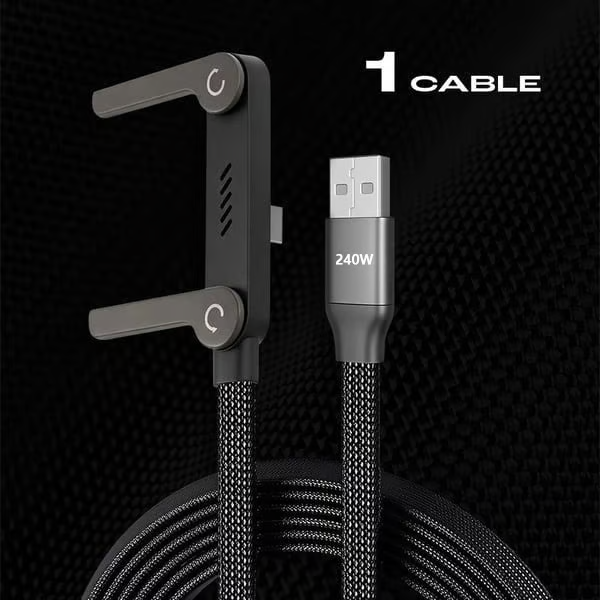 ⚡️240w super fast charging📱Invisible Holder Charger Cable with Stand