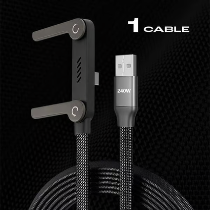 ⚡️240w super fast charging📱Invisible Holder Charger Cable with Stand