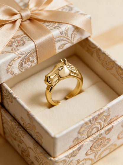 🔥🐴2026 Year of the Horse: Adjustable Steed Ring With Gift Card — Courage & Fortune Always With You