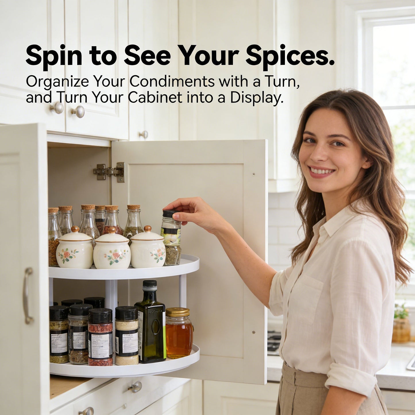 🔄 Dual Spin Lazy Susan Organizer