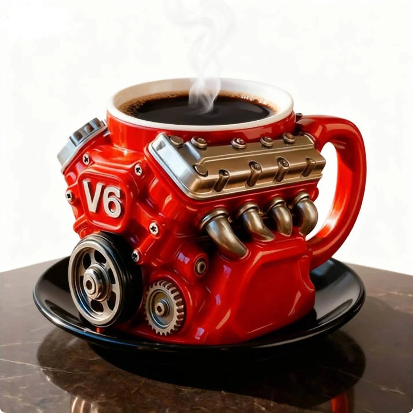 🔥Handcrafted 3D Coffee Cup-V6/V8 3D Engine Stainless Steel Mug✨