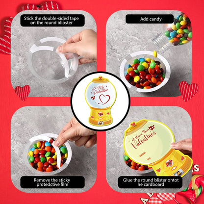 Candy Cards Gift Set | 36/18 Pcs with Plastic Domes, DIY Treat Holders for Classroom Exchange, Kids & Couples 💝🎁🍬