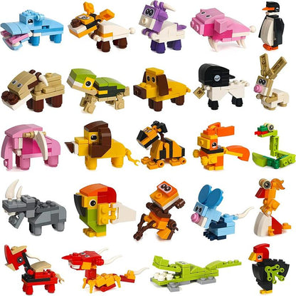 ✨LAST DAY ONLY 49% OFF🔥Animal Building Blocks Valentines Heart Boxes Filled for Kids Valentines Cards