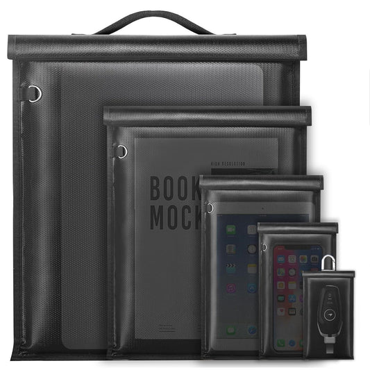 5-Pack Faraday Bag Set – Fireproof & Waterproof Signal Blocker