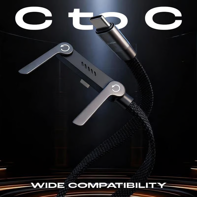 ⚡️240w super fast charging📱Invisible Holder Charger Cable with Stand