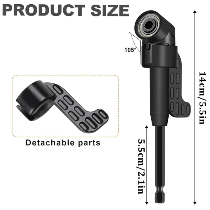 🔥LAST DAY 60% OFF - 🛠️6Pcs Right Angle Drill Attachment Set with 105° Angle Drill Adapter and Impact Grade Socket Adapter