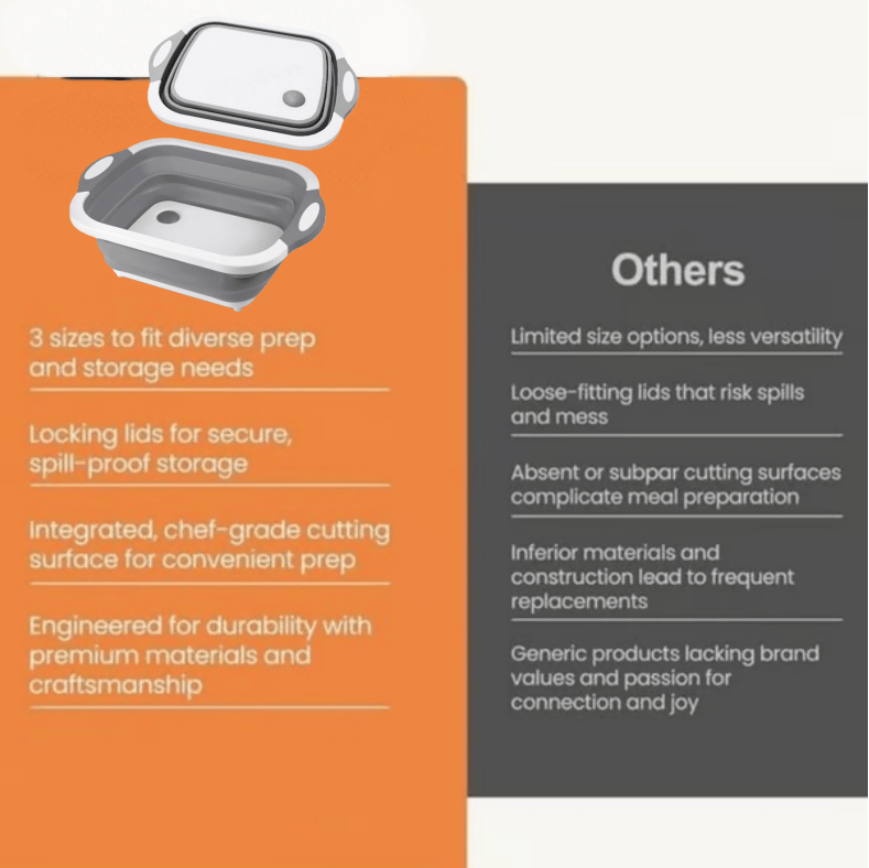 🔥🌡️Last Day Promotion 50% Off🍗🥗BBQ & Meal Prep Tub | Collapsible Prep Tub🍖🏕️