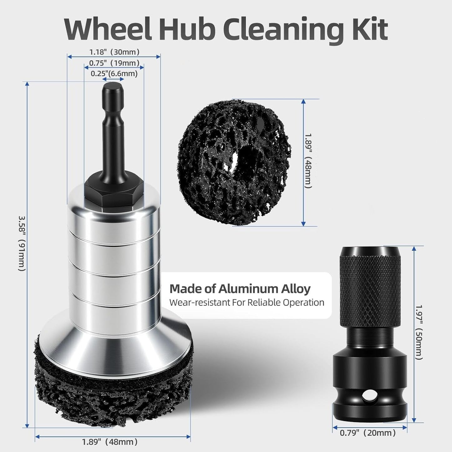 Pro-Grade Wheel Hub & Stud Resurfacing Kit | Rust Removal Attachment