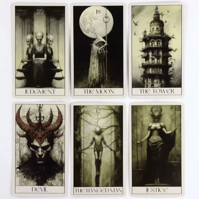 🔥Last Day 49% OFF - 🖤Horror Tarot Card Deck: Spooky, Stylish 78-Card Set 🎴👻