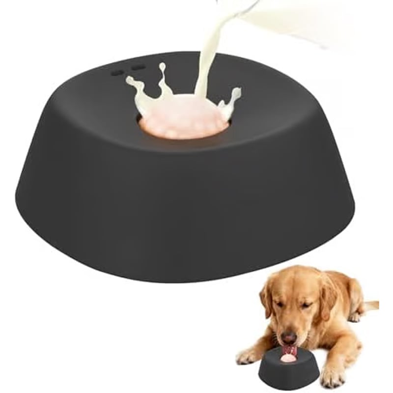 🔥Slow Feeder Dog Bowls for Liquid Treat, Anti-Slip[Entertained Ball-in] Bone Broth Dog Lick Bowl