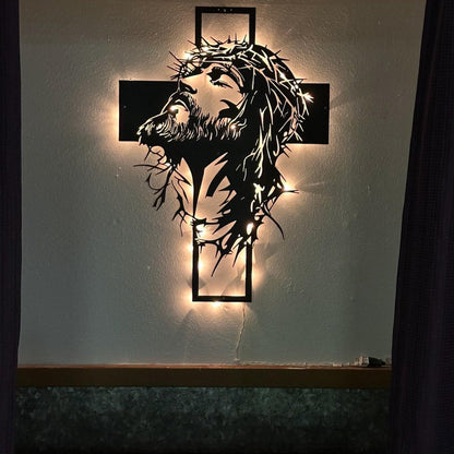 ✝️Metal Jesus and Cross Wall Art: Christian Home Decor