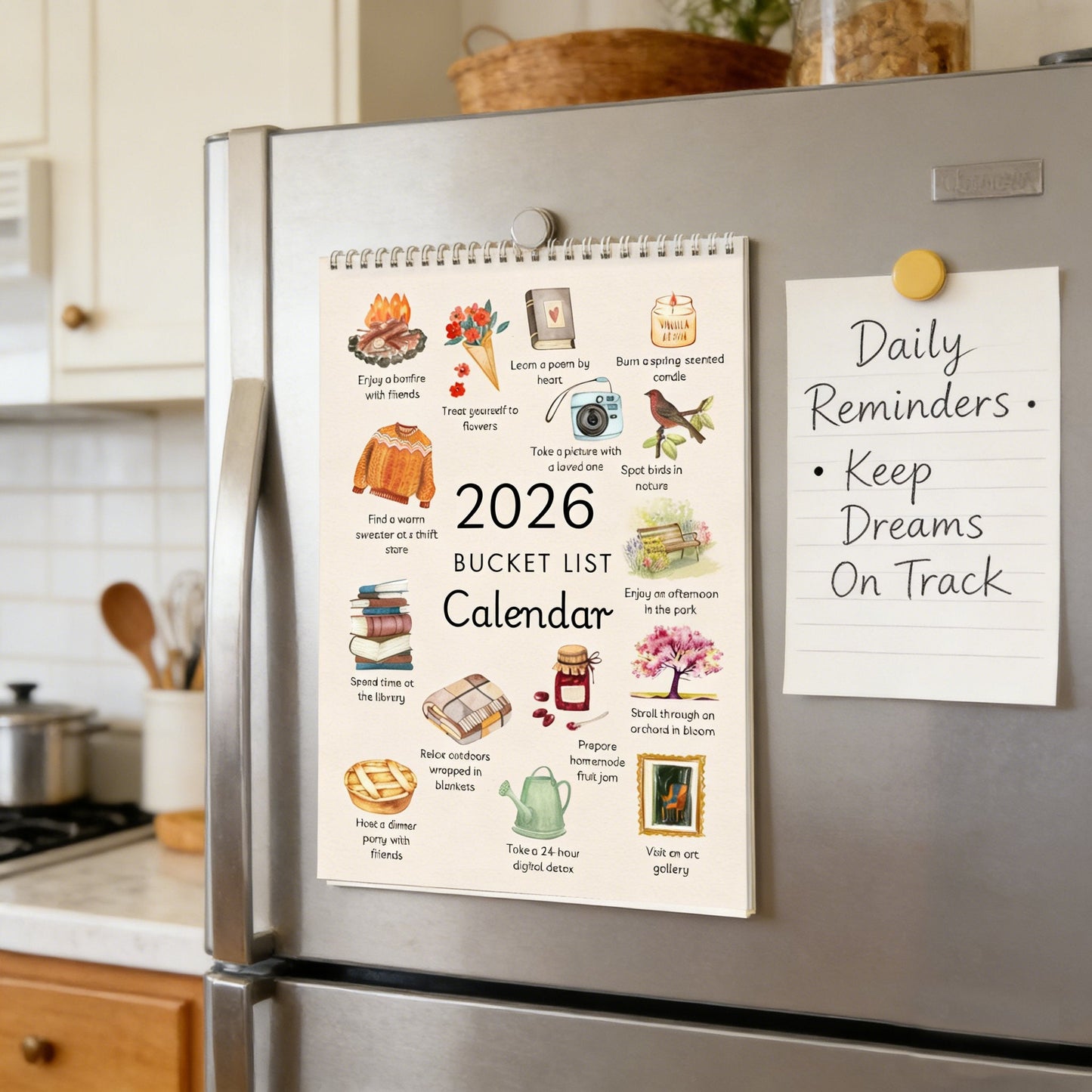 📅2026 Bucket List Spiral Calendar: Slow Down & Savor the Seasons