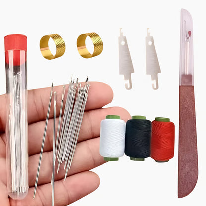 🔥LAST DAY SALE 49% OFF - 🧵34PCS Big Eye Steel Needles Set ✨Long & Thin Handmade Quilting & Sewing Needles Kit for DIY Sewing Projects