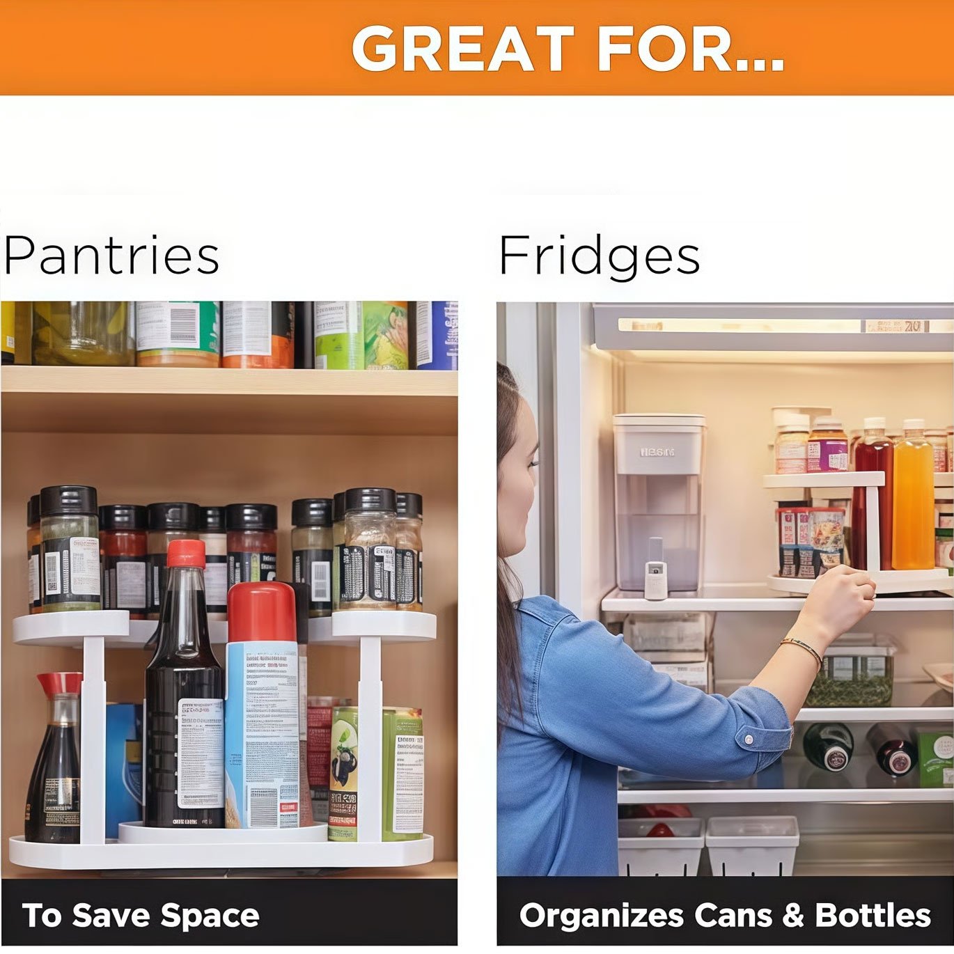 🔄 Dual Spin Lazy Susan Organizer