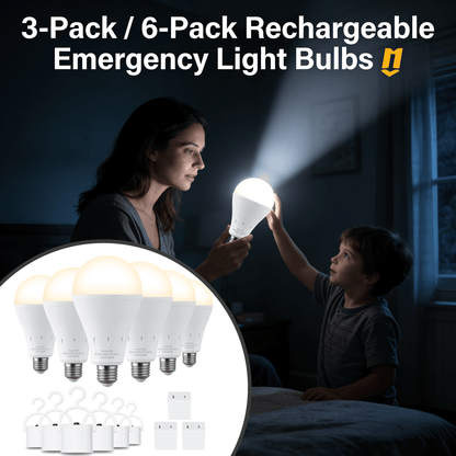 🔥Hot Sale 50% off-3-Pack / 6-Pack Rechargeable Emergency Light Bulbs 💡