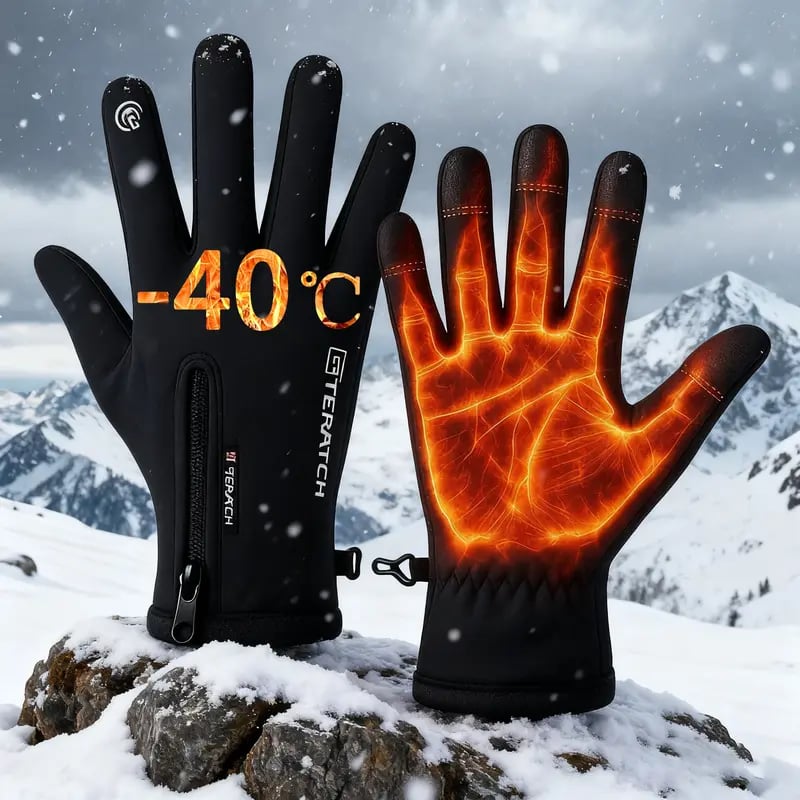 Touchscreen Winter Gloves – Windproof, Fleece-Lined & Ready for Adventure