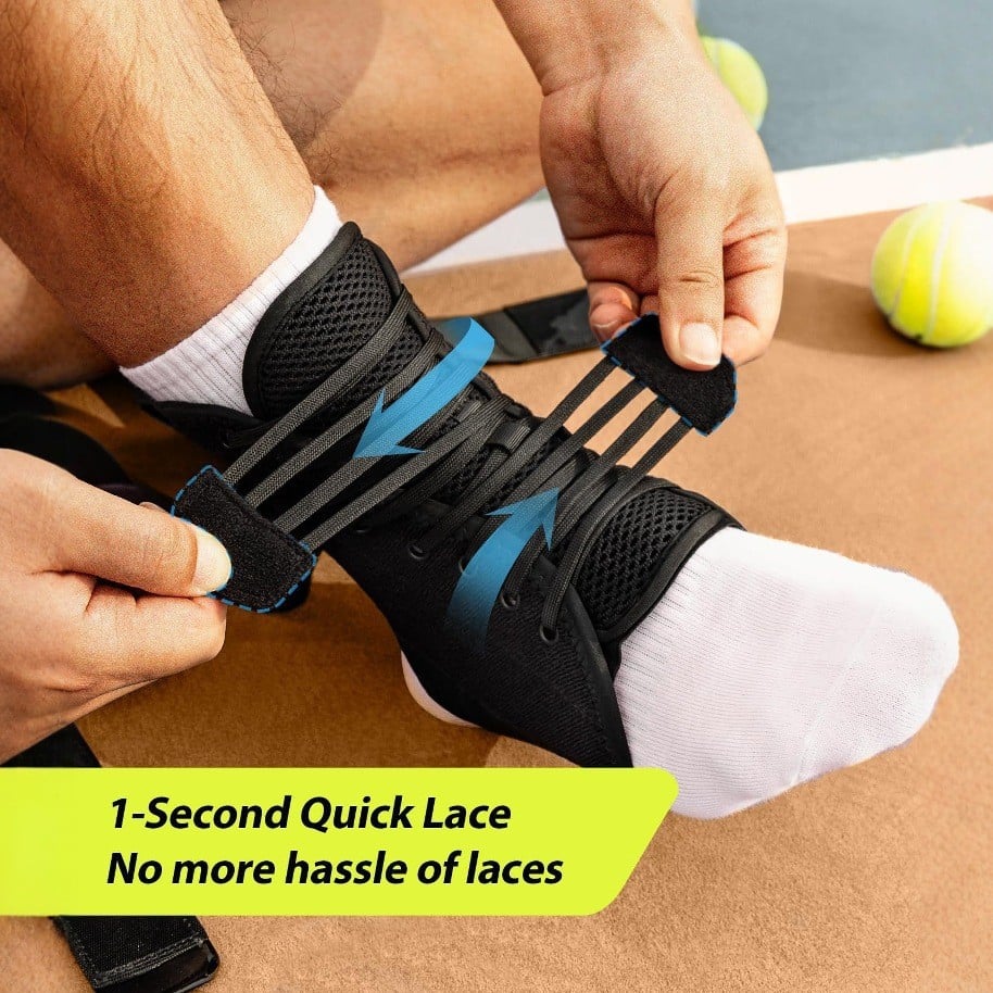 🔥Instant-Fit Ankle Support Brace – Side Stabilized, No Slip🎯