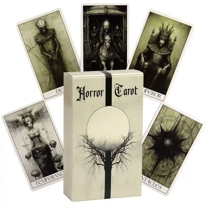🔥Last Day 49% OFF - 🖤Horror Tarot Card Deck: Spooky, Stylish 78-Card Set 🎴👻