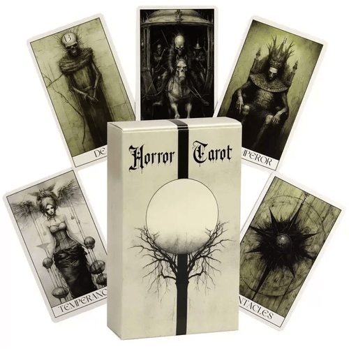 🔥Last Day 49% OFF - 🖤Horror Tarot Card Deck: Spooky, Stylish 78-Card Set 🎴👻