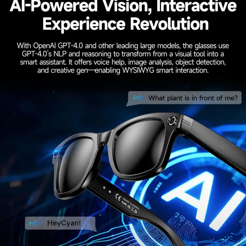 👓Smart AI Translation Camera Bluetooth Glasses—8 MP Pixels, 160+ Languages, Real-Time Translation