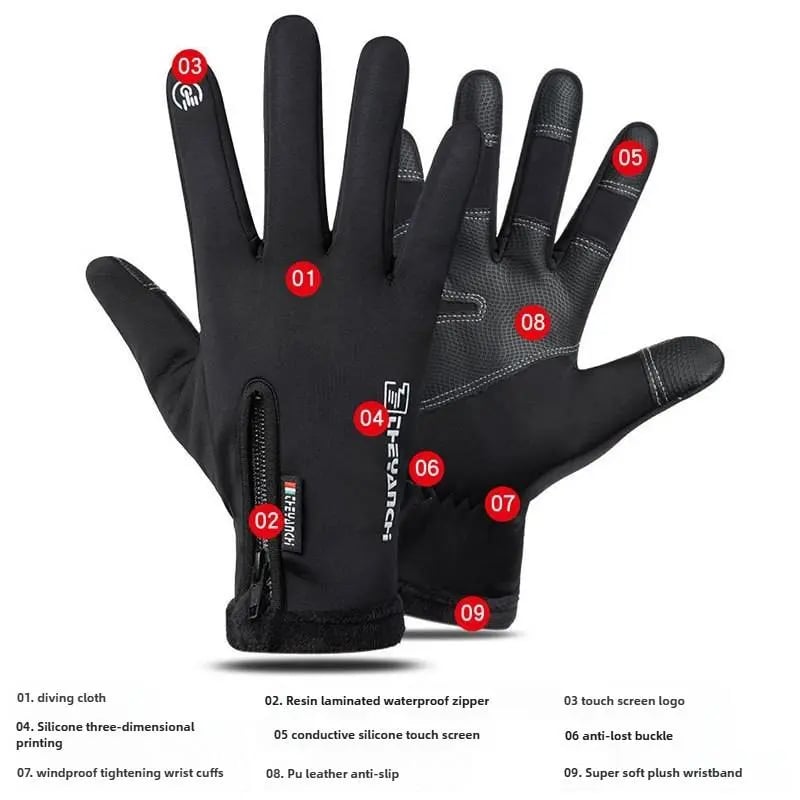 Touchscreen Winter Gloves – Windproof, Fleece-Lined & Ready for Adventure