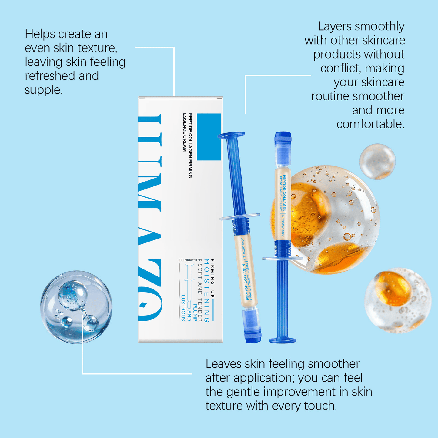 Polypeptide Collagen Elastic Essence Cream Moisturizing Hydrating Firming Low Irritating Serum