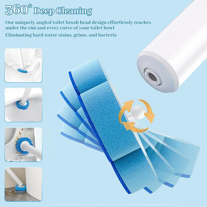 Toilet Scrubber Kit with Self-Cleaning Disposable Pads – No Pre-Rinse, No Mess, No Odor, Simplifies Bathroom Hygiene