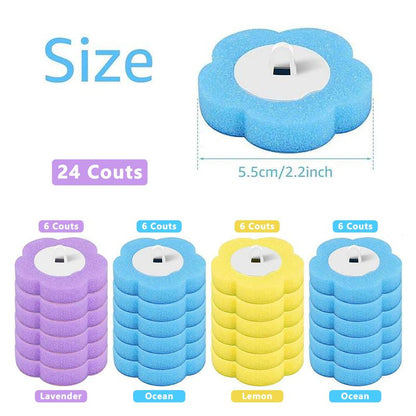 Disposable Toilet Brush, Toilet Bowl Wand Holder Set with 24PCS Cleaner Refills,Wall-Mount Scrubbing Toilet Brush Bathroom Cleaning Kit