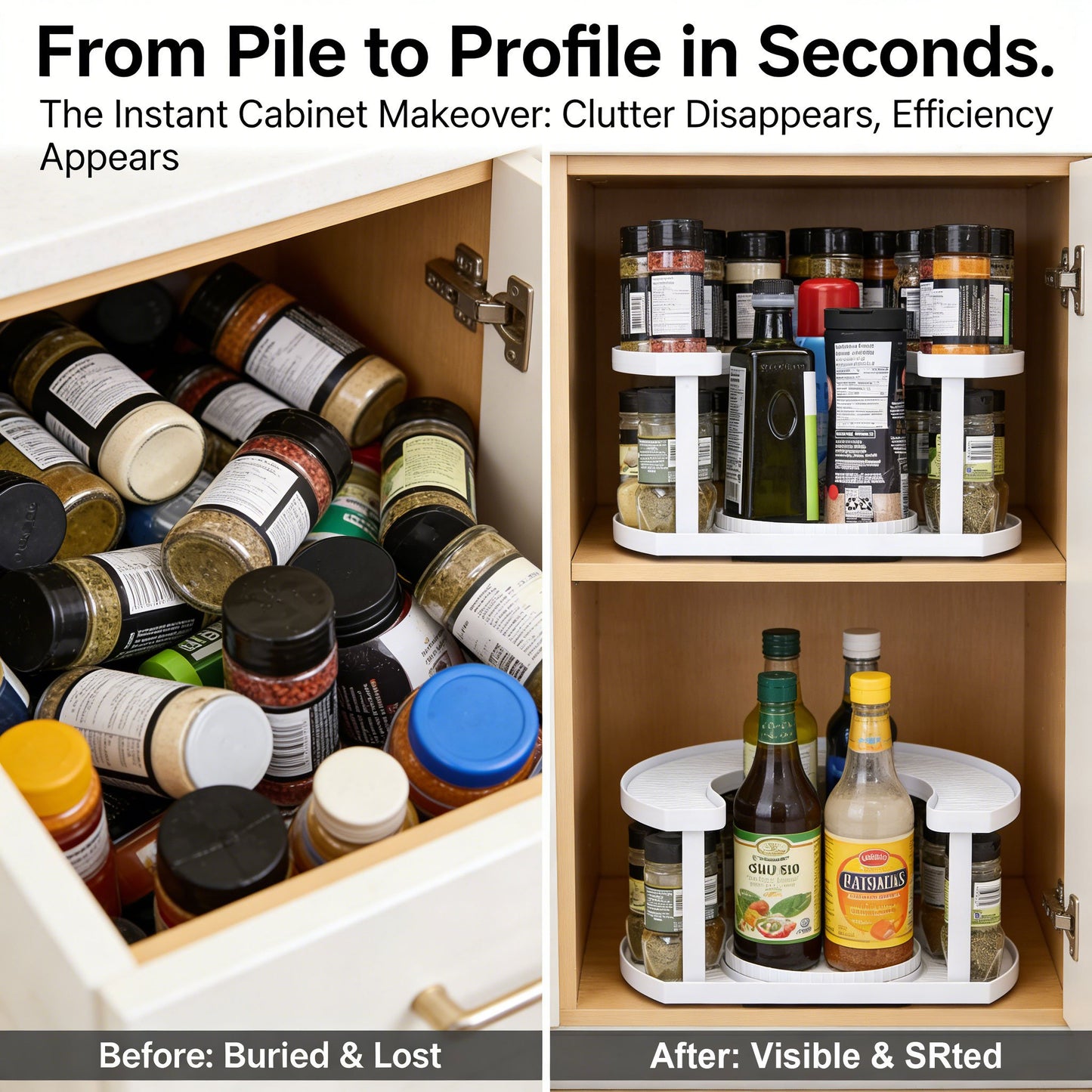 🔄 Dual Spin Lazy Susan Organizer