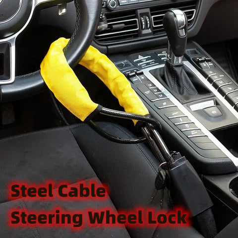 🔥Hot Sale 50% Off-Steel Cable Steering Wheel Lock