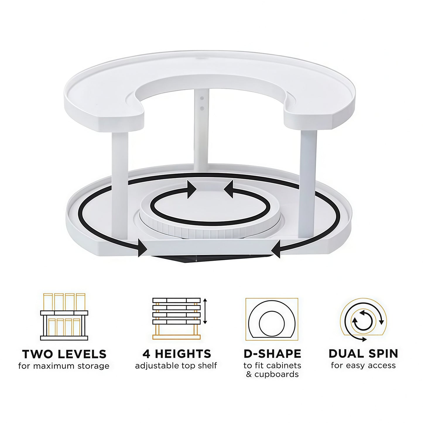 🔄 Dual Spin Lazy Susan Organizer