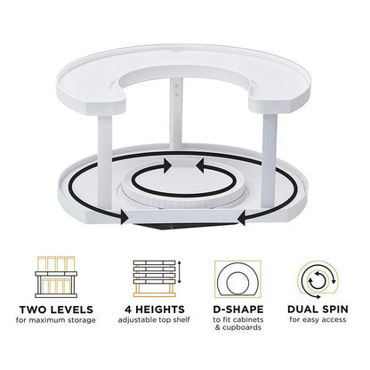 🔄 Dual Spin Lazy Susan Organizer