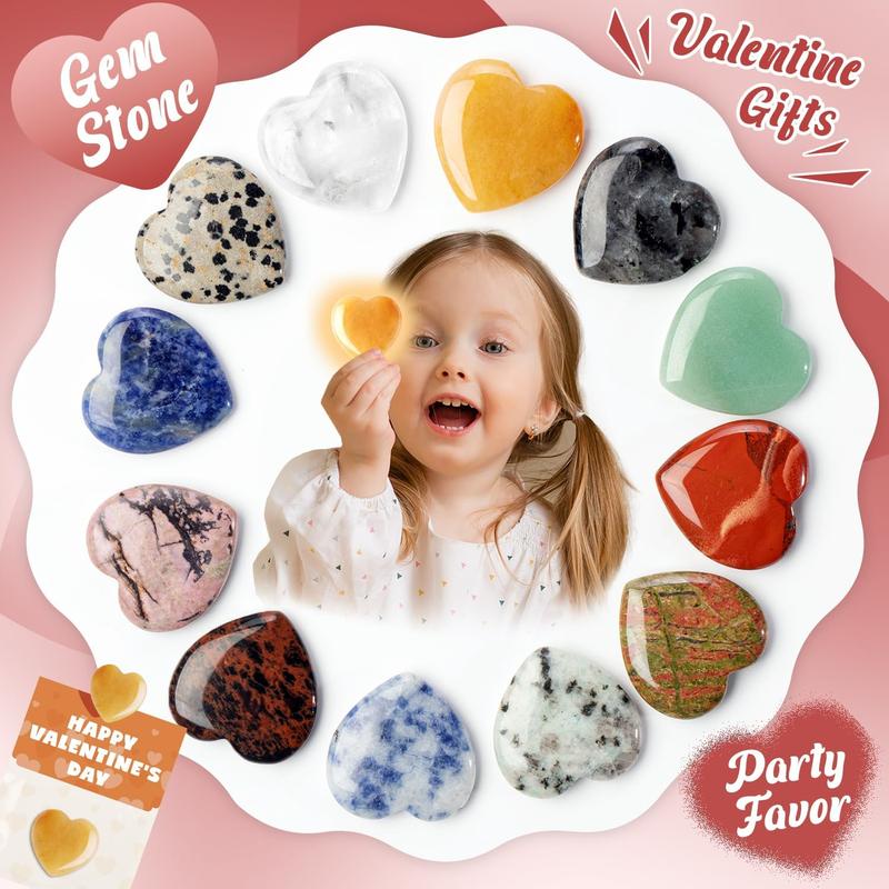 💘Valentine's Day Gem Gifts for Kids & Adults🎁 24-Pack Prefilled Cards with Heart-Shaped Gemstones
