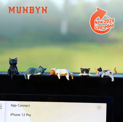 ⏰LAST DAY 49% OFF🔥 Hand-Painted Mini Cat Desk Figurines – Set of 5 Cute Cartoon Kitty Companions