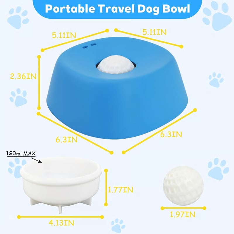 🔥Slow Feeder Dog Bowls for Liquid Treat, Anti-Slip[Entertained Ball-in] Bone Broth Dog Lick Bowl