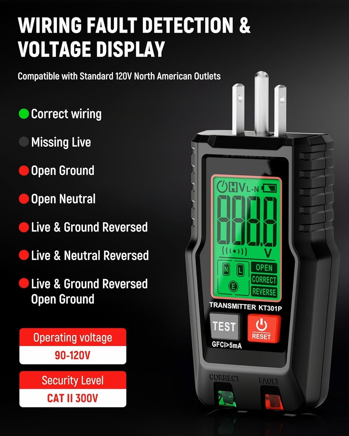 🔥Last Day 49% OFF - Smart Electrical Outlet Tester with LCD Display – Voltage & GFCI Tester