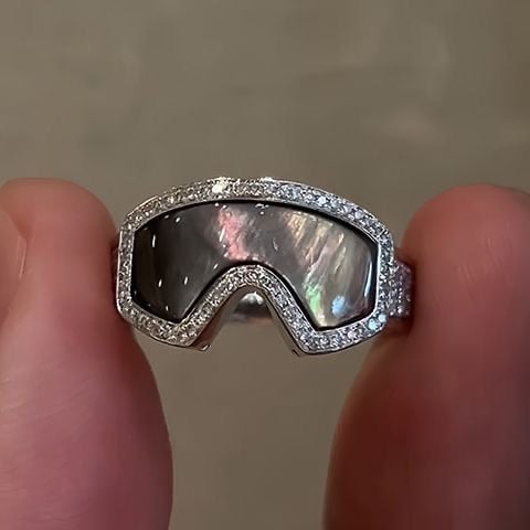🔥Last Day 50% OFF - ✨Ski Goggle Shaped Adjustable Ring - Unique Winter Sports Jewelry for Ski Enthusiasts