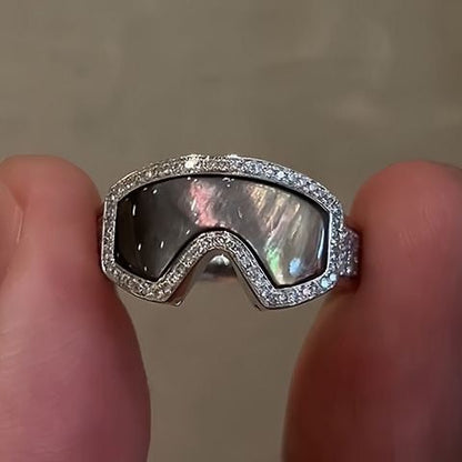 🔥Last Day 50% OFF - ✨Ski Goggle Shaped Adjustable Ring - Unique Winter Sports Jewelry for Ski Enthusiasts
