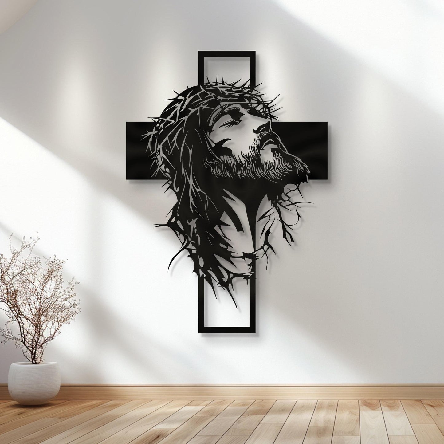 ✝️Metal Jesus and Cross Wall Art: Christian Home Decor
